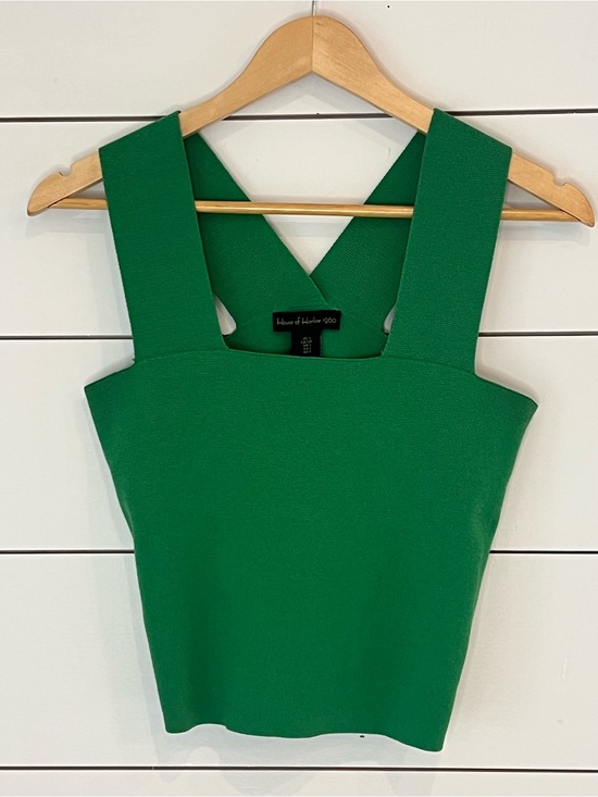 House of Harlow 1960 Tops - House of Harlow Green Structured Square-Neck‎ Tank/ old money quiet luxury